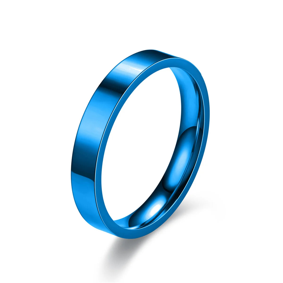 4mm Simplicity Flat Stainless Steel Rings Japanese Korean Fashion Glossy Titanium Steel Finger Rings for Youth Boy Girl Jewelry Qme lan 13