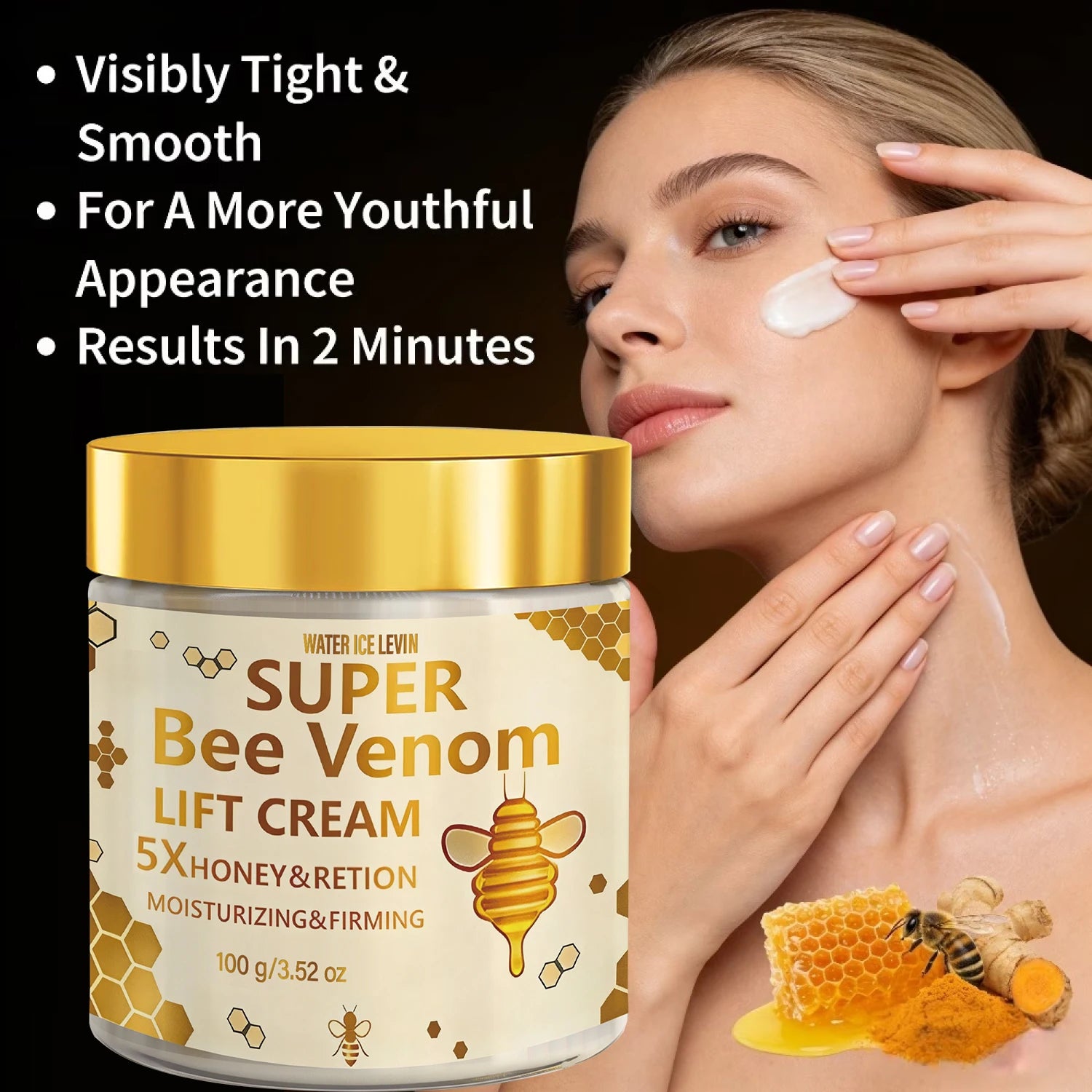 Super Bee Venom Lift Firming Face Cream, with Retinol & Hyaluronic Acid, Moisturizing Anti-Aging, Niacinamide Qme