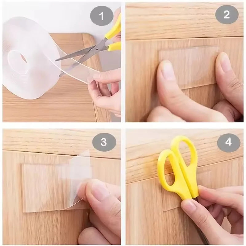 Thickness Double Sided Tape Transparent Reusable Waterproof Adhesive Qme