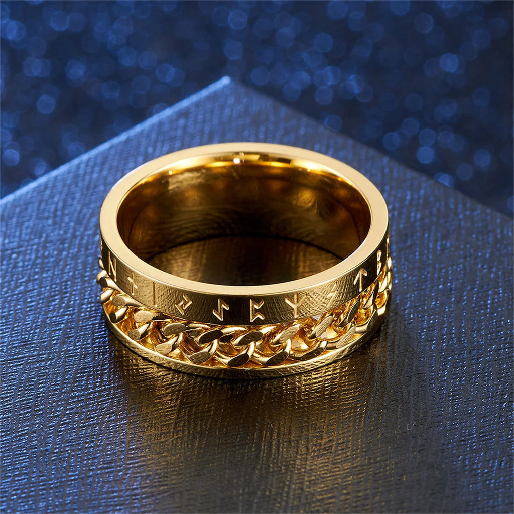 Cool Stainless Steel Rotatable Men Ring High Quality Spinner Chain Punk Women Jewelry for Party Gift Hip Hop Ins Boys Rings Qme