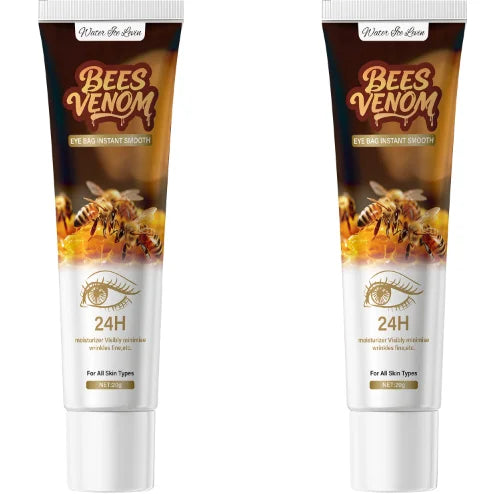 Firming Bee Venom Eye Cream for Under Eye Bags & Dark Circles,Moisturizer with Hyaluronic Acid & Collagen, All Skin Types Qme YELLOW 20g