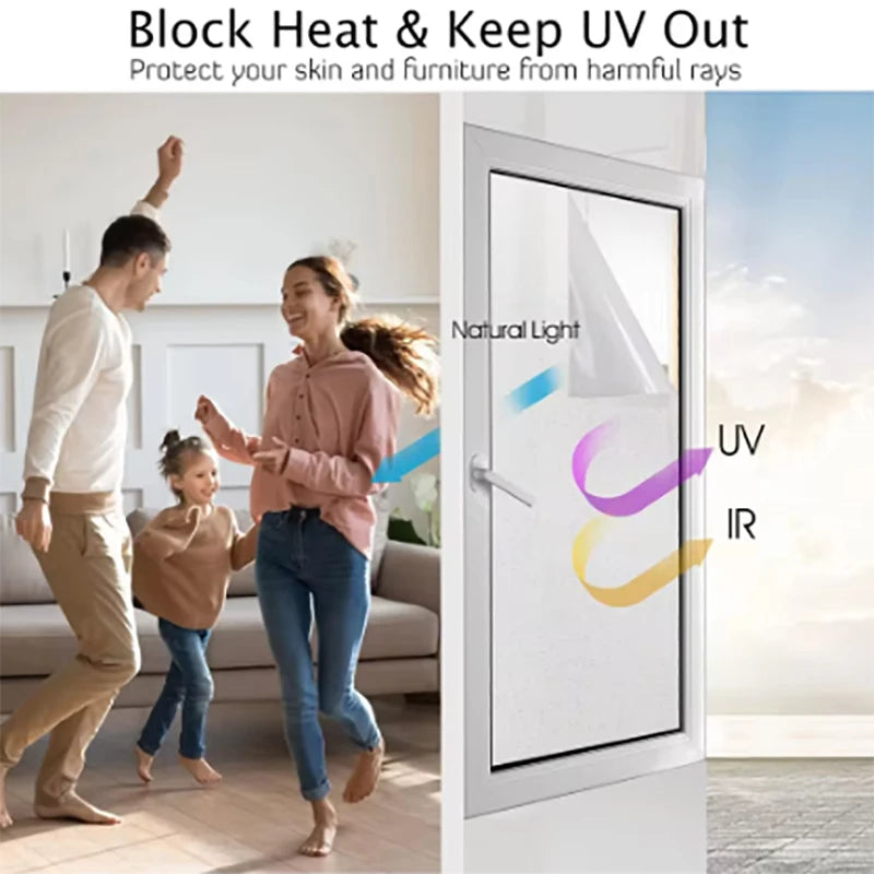1 roll of waterproof and anti fouling decorative film electrostatic adsorption frosted glass privacy film PVC sticker Qme