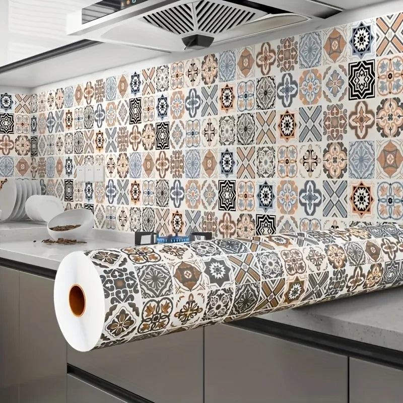 Kitchen Stickers High Temperature Resistance Room Decoration Oil Proof Self-adhesive Wallpaper 40cm Waterproof PVC Home Posters Qme 13 40cmx1000cm