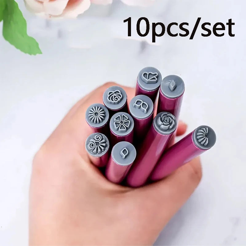 6 Professional Nail Art Stamping Pen DIY Design Templates Women Tools Qme 10PCS