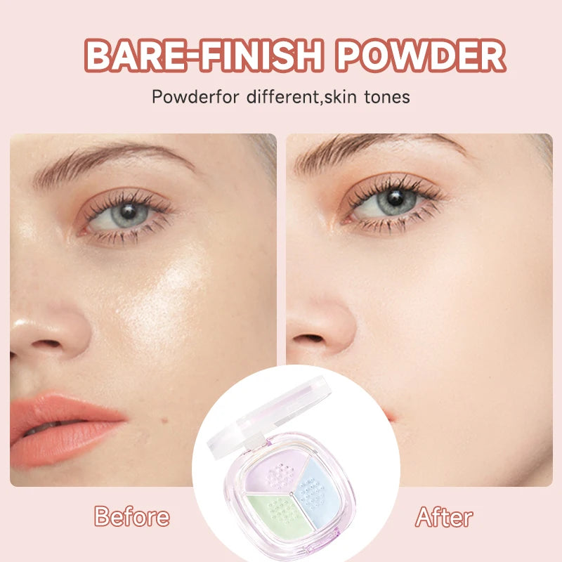 Three-Color Oil-Control Setting Powder, Loose Powder That Even Out The Skin Tone And Is Long-Lasting And Waterproof Qme