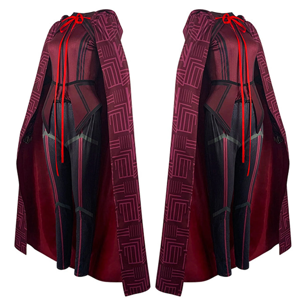 Scarlet Witch Maximoff Cosplay Costume Outfits Trench Jackets Mask for Halloween Costume Comic Con Stage Performance Qme
