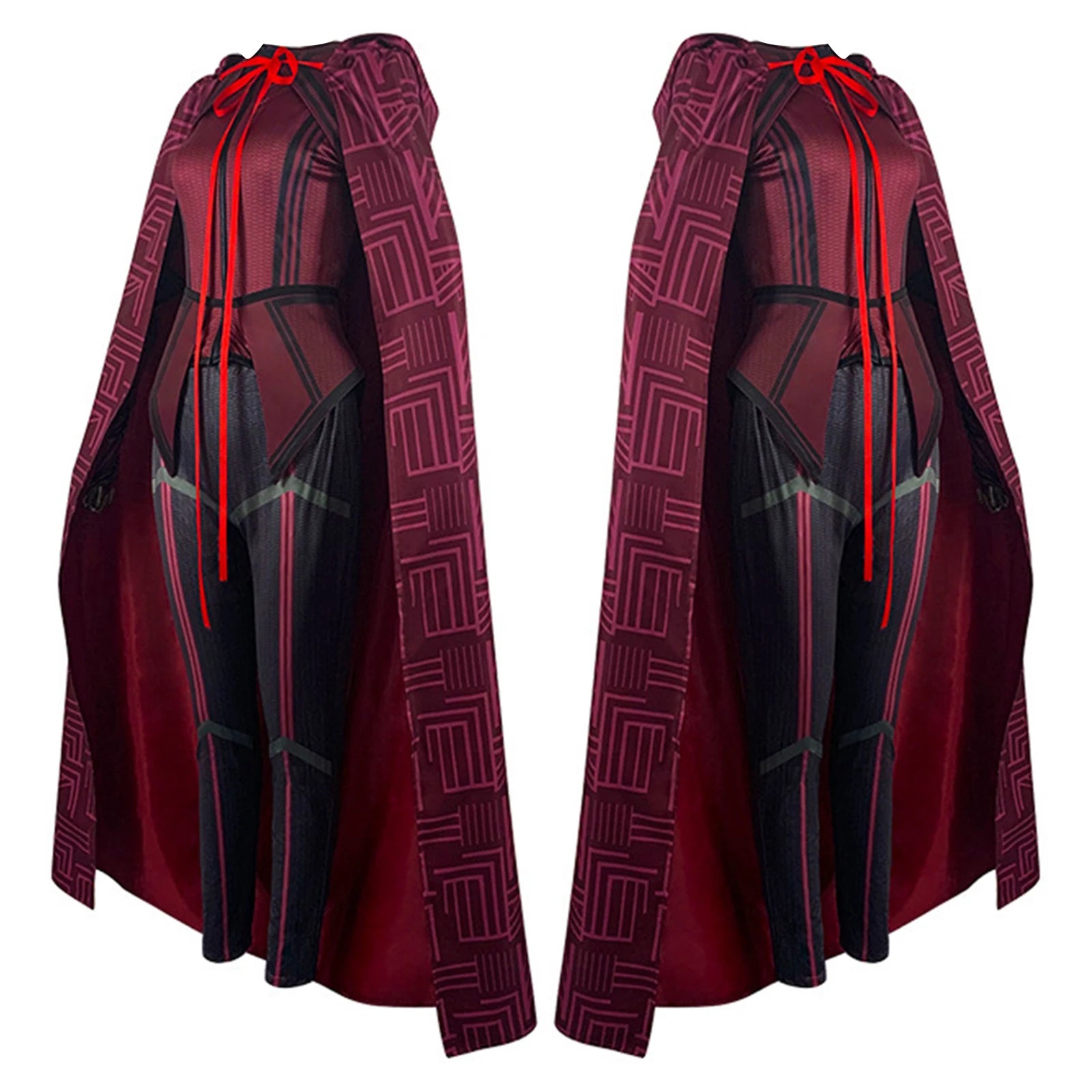 Scarlet Witch Maximoff Cosplay Costume Outfits Trench Jackets Mask for Halloween Costume Comic Con Stage Performance Qme