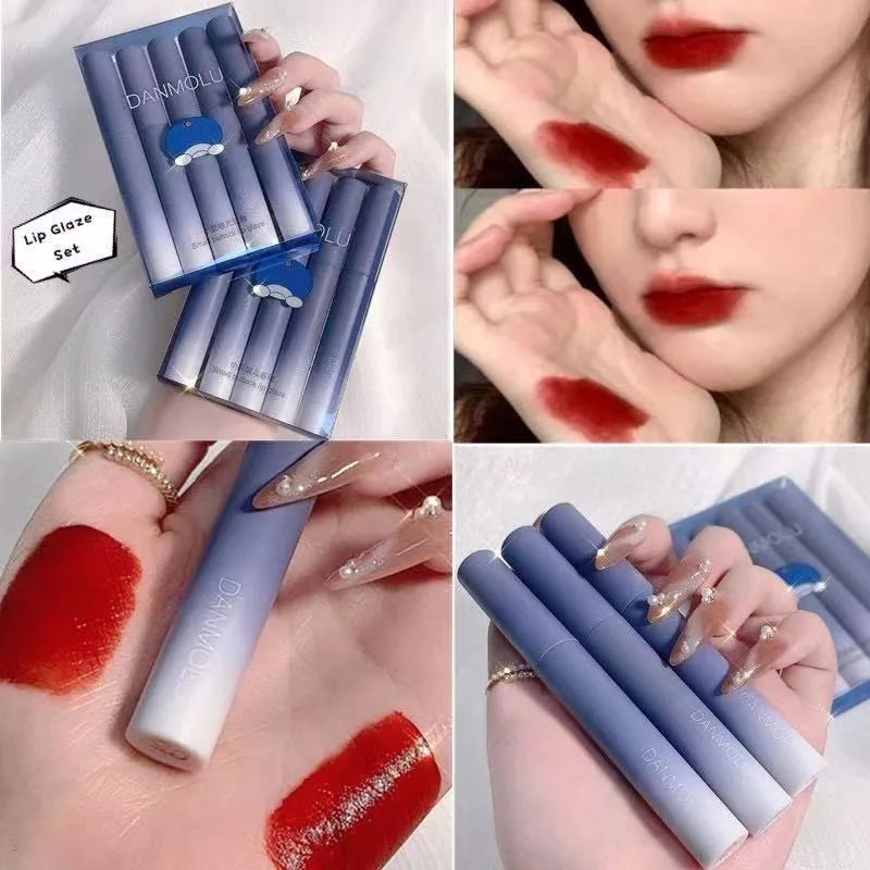 Lipstick 5 Colors Matte Long Lasting Waterproof Non-stick Cup Lip Qme