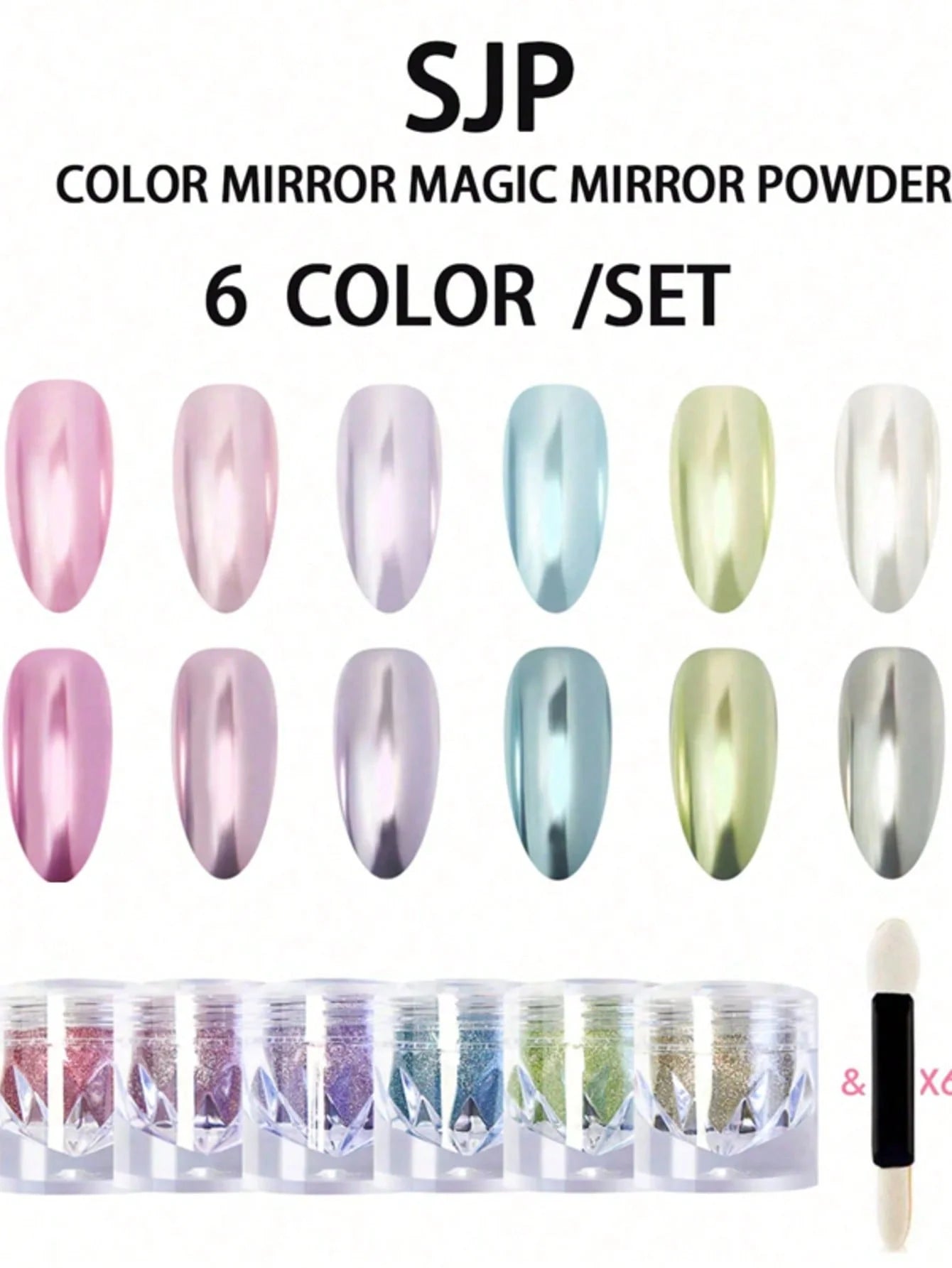 4 5 6 12 Magic Mirror Chrome Nail Powder Sparkling Glitter Decoration Qme 03