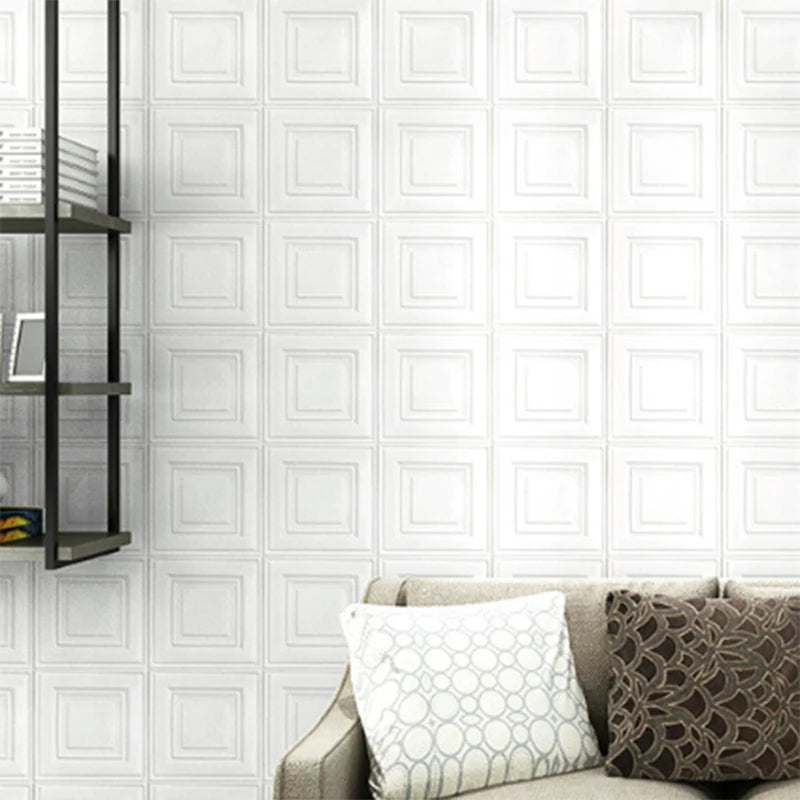 35*35cm Home Waterproof Room Decor Ceiling Self-adhesive 3D Suspended Wall Stickers Decoration Peel and Stick Wallpaper Roof Qme