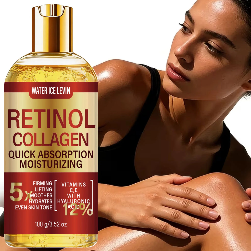 Moisturizing Retinol Body Oil with Collagen, Quick Absorption for Smooth Skin Qme