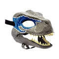 Dragon Dinosaur Mask Open Mouth Lifelike Latex Dinosaur Headgear Dino Mask Halloween Party Cosplay Prop Qme Blue