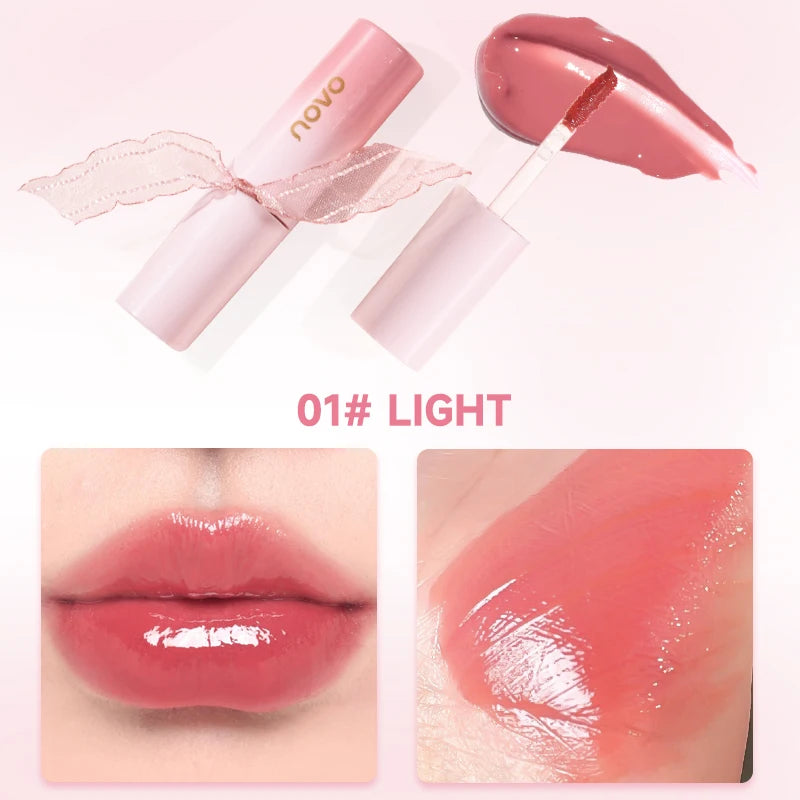 Hydrating 3D Glossy Lip Gloss&Lipstick,Water Gloss Mirror Lip Glaze, Long Lasting,Non-Sticky,High Gloss Effect, For Eyes,Cheeks Qme 01