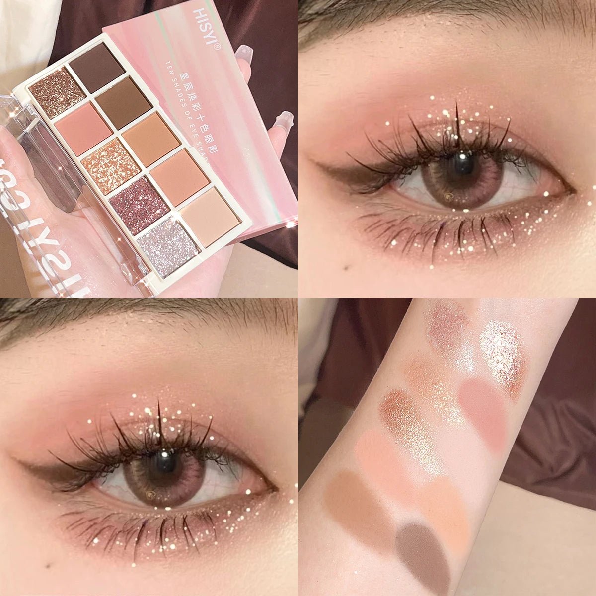 10-Color Eyeshadow Palette Highlight Matte Multi-style Brighten Nose Qme 03