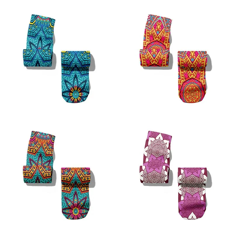Creative Abstract 3D Mandala Socks Funny Kawaii Woman Cotton Unisex Qme