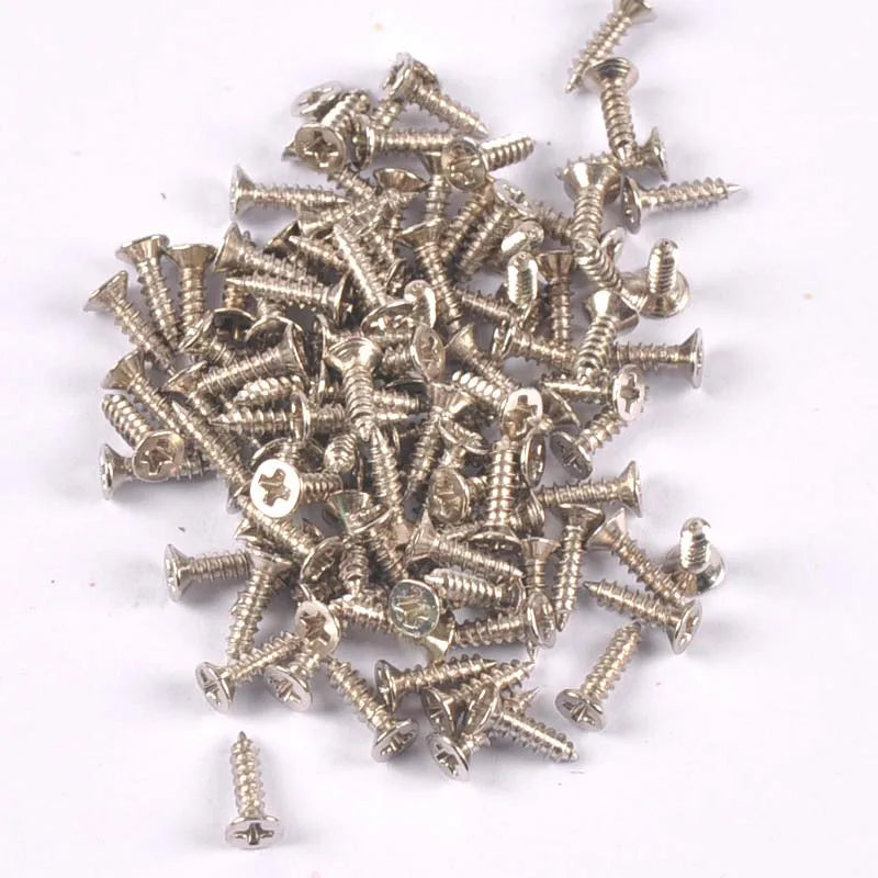 100Pcs Mini Flat Head Screw For Wooden Box Hardware Accessories Carpenter's Furniture Wood Working Bronze/silver/golden Screws Qme 3 2x8mm