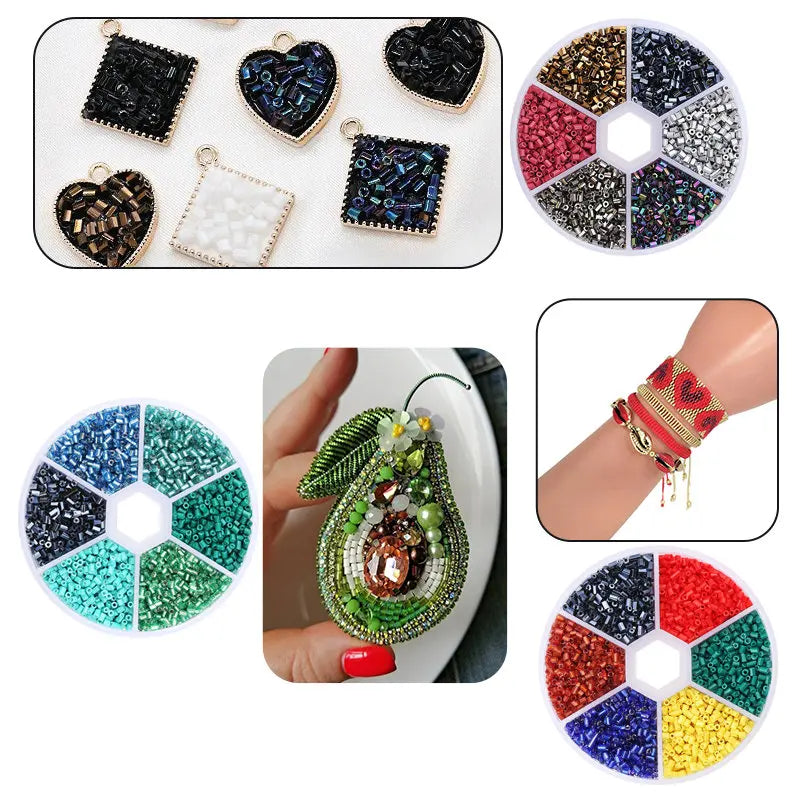 2mm Hexagon Shape Glass Tube beads Set Seed Beads Kits Charm Czech beads Bracelet Necklace DIY Jewelry Making Accessories Qme