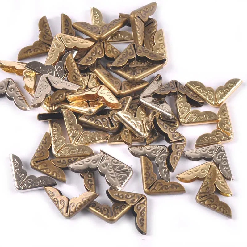 50pcs Antique Metal Books Corners Protectors For Scrapbooking Accessories Albums Corner Menus Folders Box DIY Crafts Decor c3055 Qme Default Title