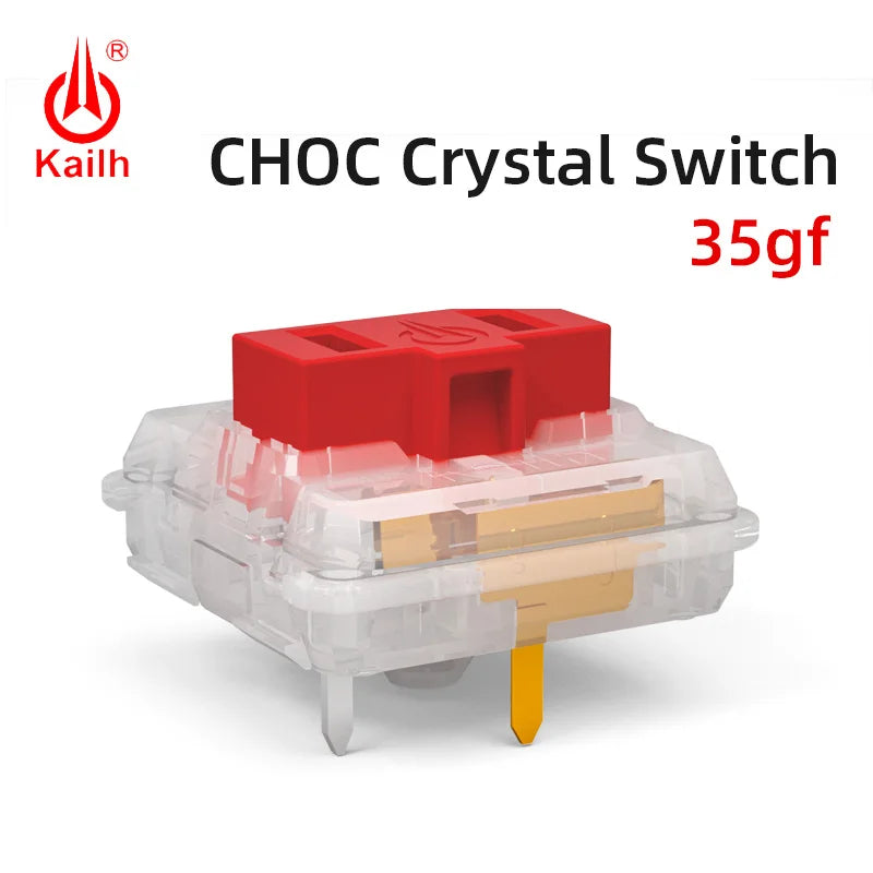 Kailh Choc Red Crystal Switch low profile Switch Chocolate Mechanical Keyboard Switch RGB SMD Red stem linear hand feeling Qme 70pcs