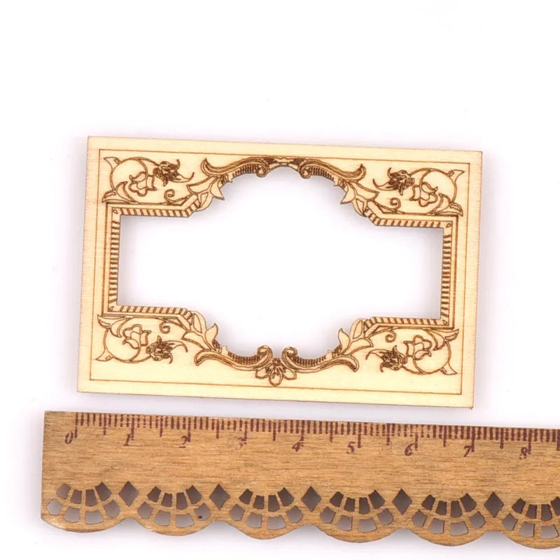 Hollow Photo Frame Natural Wood Slices DIY Crafts Scrapbook For Kids Handicrafts Wooden Ornaments Home Decoration 5Pcs m2561 Qme 2