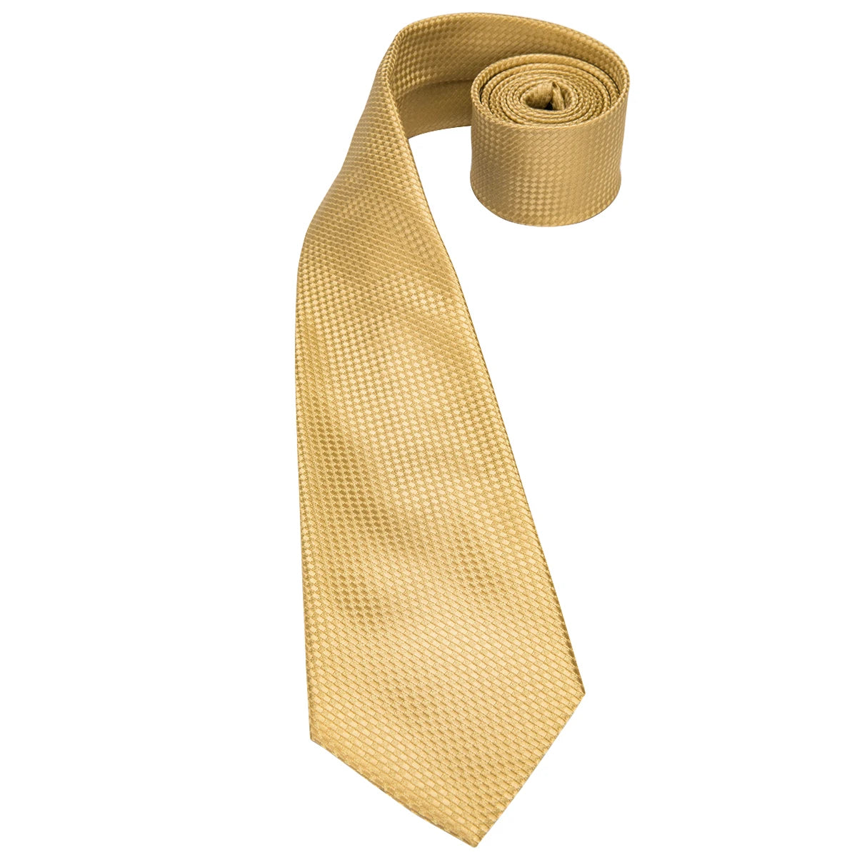 Solid Gold Yellow Ties Men Handky Cufflinks Fashion Men's Tie Wedding Qme