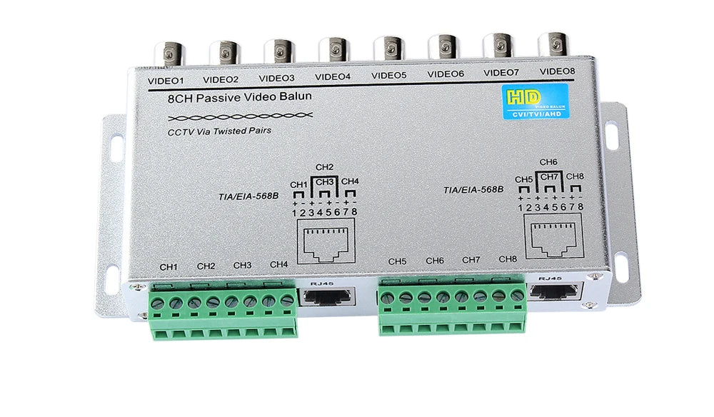 4CH/8CH HD CVI/TVI/AHD Passive Transceiver 4/8Channels Video Balun Adapter Transmitter BNC to UTP Cat5/5e/6 Cable 720P 1080P Qme