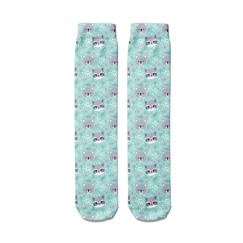 Creative Korean Cartoons Cute Panda Women's Socks Casual Cotton Funny Qme style7 One Size China Mainland
