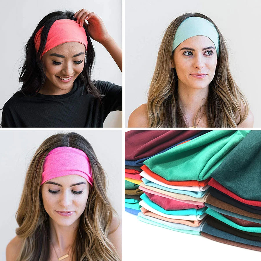 Women Cotton Head Band Fashion Hair Bands Woman Solid Turban Twist Qme