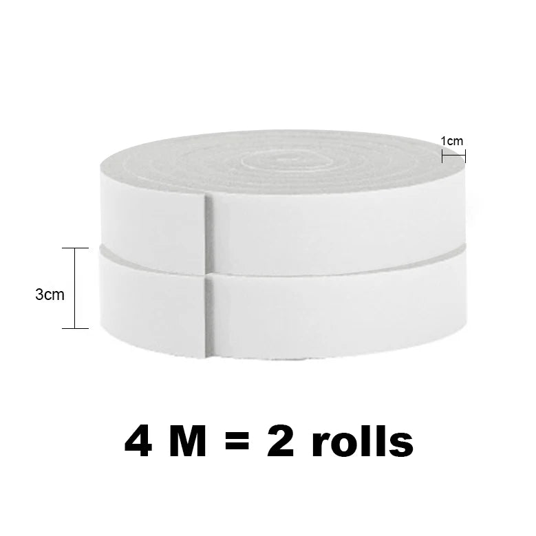 4M PU Sponge Foam Seal Strip Tape Adhesive Anti Collision Soundproof Weather Stripping for Doors Windows Furniture Protection Qme 1x3cm