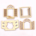 60-80mm Hollow Window Pattern Wood Slices DIY Crafts Scrapbook For Wooden Home Decoration Handicrafts Ornaments 4Pcs m2560 Qme mix