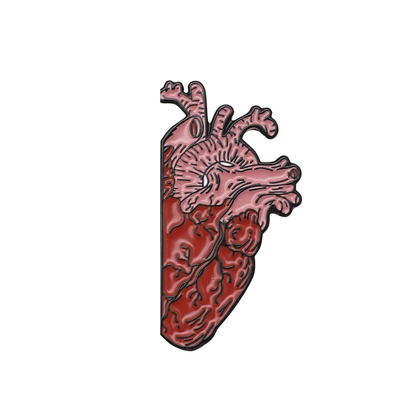 Heart and Brain Custom Enamel Pin Badge Human Heart Lapel Pin Brain Brooch Anatomy Art Jewelry Medical Anatomical Gift Wholesale Qme Heart