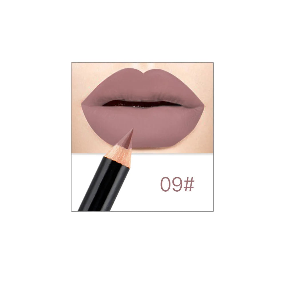 NICEFACE 12 Colors Matte Lip Pencils Nude Lipliner Pencil Waterproof Lipstick Pen Lip Liner Long Lasting Lips Makeup Cosmetics Qme 9