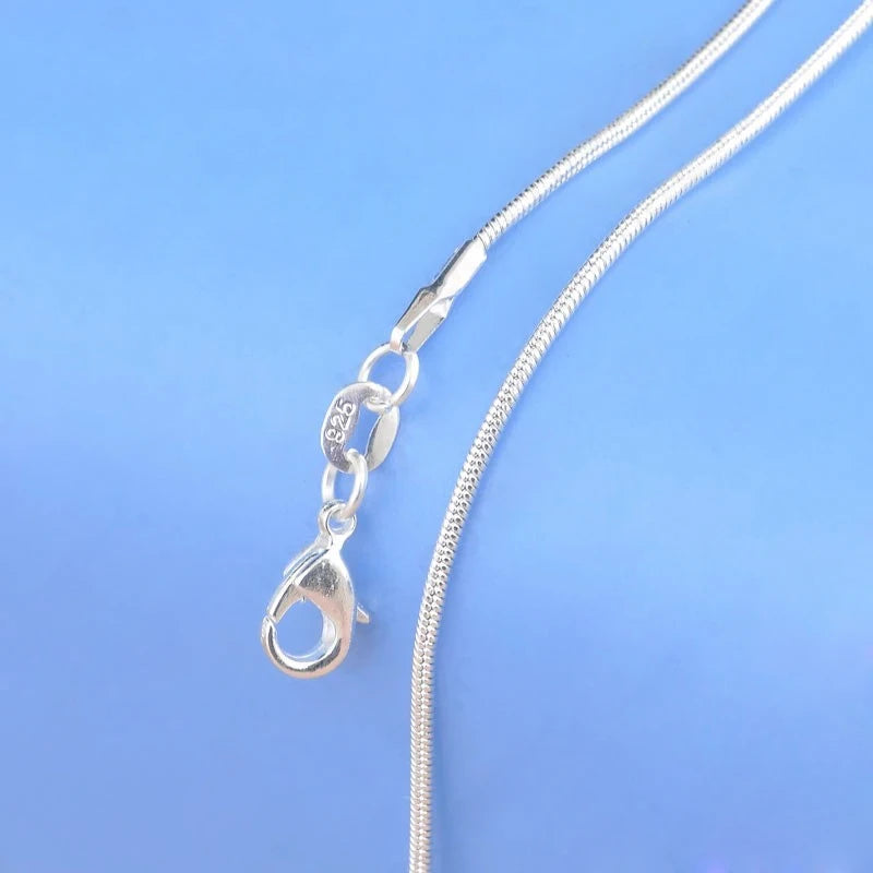 Promotion 100% Authentic 925 Sterling Silver Color Chain Necklace with Lobster Clasps fit Men Women Pendant 10 Design 16-30 Inch Qme