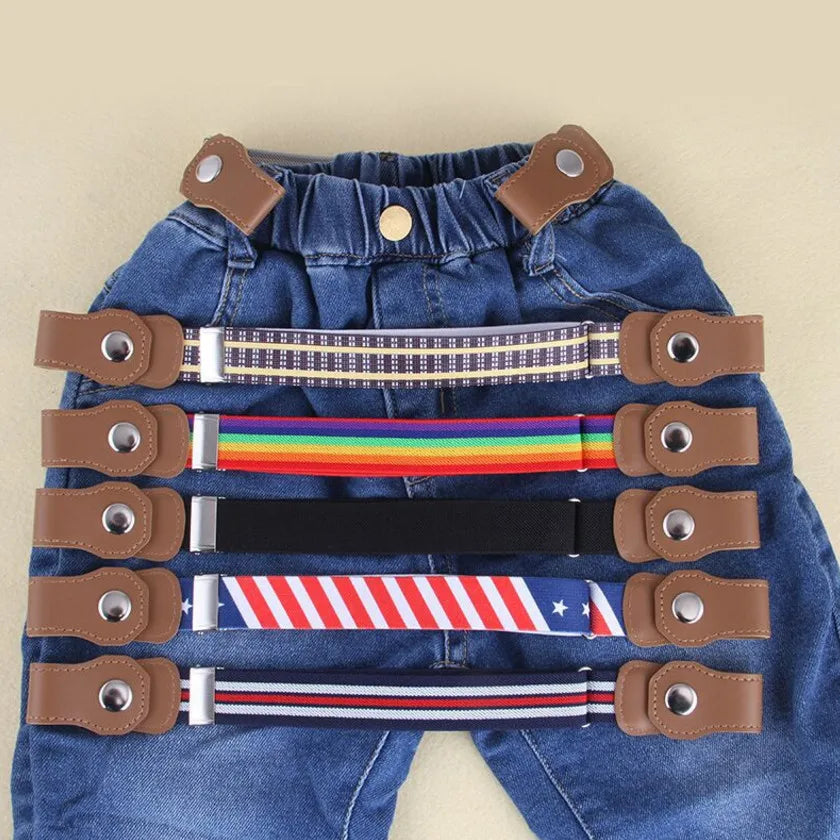 Kids Buckle-free Elastic Belt Waist No Buckle Stretch Belts Toddlers Qme