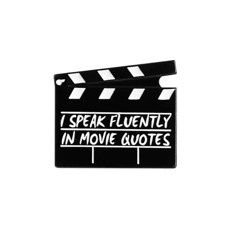 Clapperboard Enamel Pins Film Clapper Board Lapel Badge Movie Scene Board Brooches Badges Gift for Movie Lover Cinema Wholesale Qme style 1