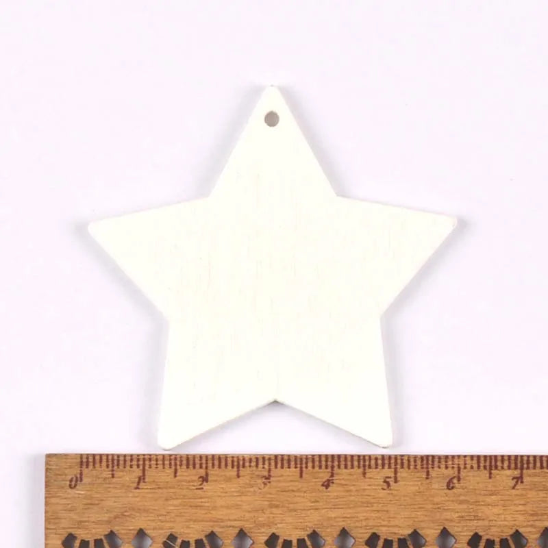 5pcs+1m hemp rope Wood Craft Home Christmas Decorations For Christmas trees Ornaments Hanging Pendants Christmas gift m2214 Qme 8