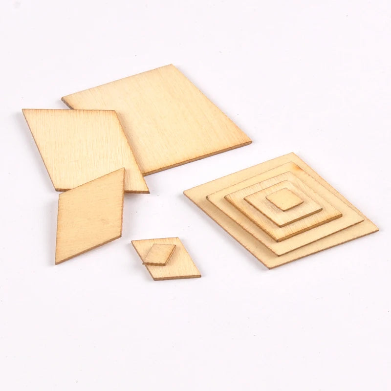 10-80mm Mix Parallelogram Wooden Scrapbooking Carft For Handmade Home Embellishments DIY Wood Circle Decoration 10-50mm M2199 Qme