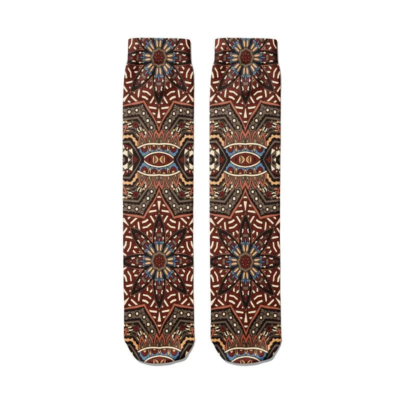 Creative Abstract 3D Mandala Socks Funny Kawaii Woman Cotton Unisex Qme style5 One Size China Mainland