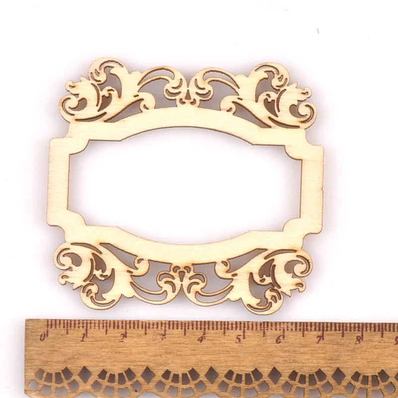 Hollow Photo Frame Natural Wood Slices DIY Crafts Scrapbook For Kids Handicrafts Wooden Ornaments Home Decoration 5Pcs m2561 Qme 4