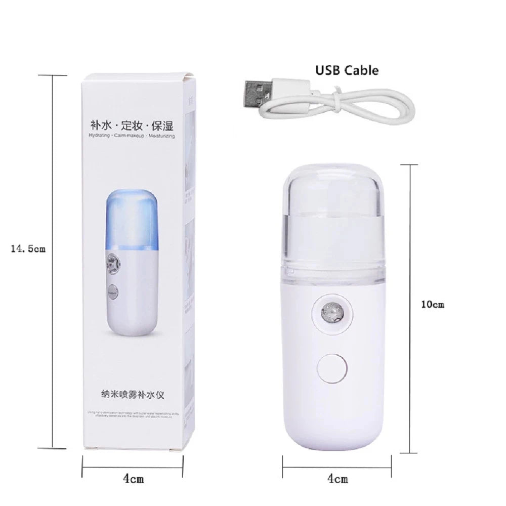 USB Mist Facial Sprayer Humidifier Rechargeable Nebulizer Face Qme
