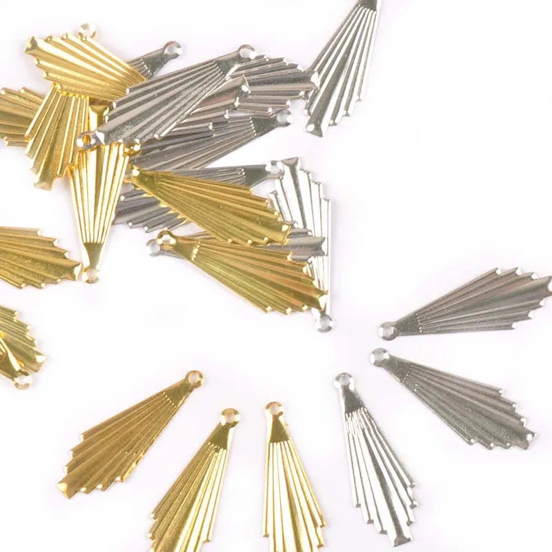 50Pcs 8x28mm Gold And Silver Metal Crafts Flower Filigree Wraps Connectors For DIY Scrapbook Craft Home Decor Supplies yk0763 Qme