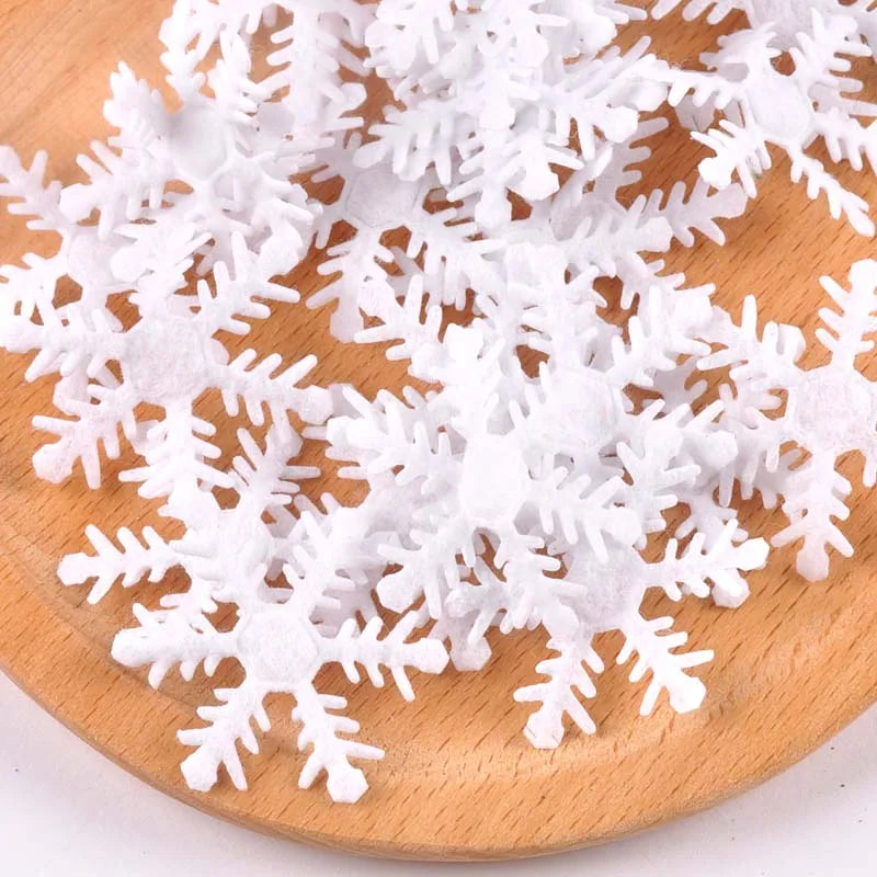 100pcs 15-40mm White Fake Snowflake Christmas Wedding Decoration DIY Scene New Year Xmas Tree Window Scrapbooking Decor c2164 Qme