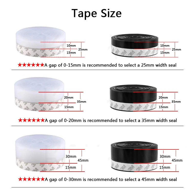 5 Meters Door Bottom Seal Strip Weather Window Rubber Weatherstrip Qme