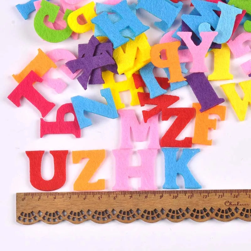 50Pcs 26mm Multicolor Random Mixed Alphabet/letter Felt Patch Clothing DIY Clothes Sewing Applique Scrapbooking Craft Sticker Qme