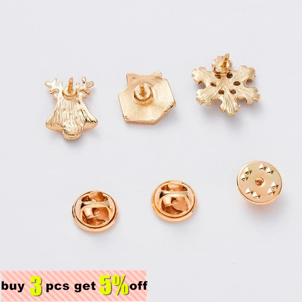 3pcs/set Merry Christmas Custom Brooches Christmas Socks Christmas Tree Elk Enamel Badge Brooch Women Fashion Party Jewelry Gift Qme