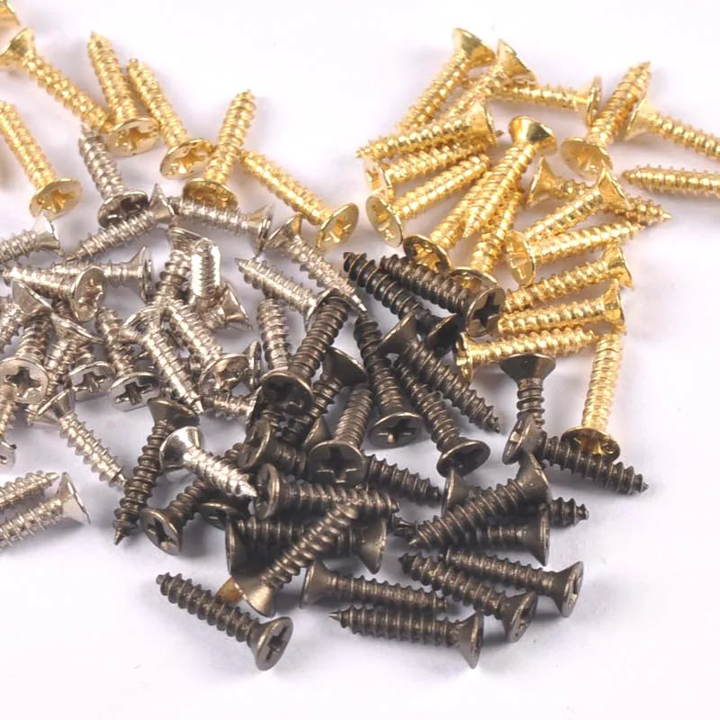 100Pcs Mini Flat Head Screw For Wooden Box Hardware Accessories Carpenter's Furniture Wood Working Bronze/silver/golden Screws Qme