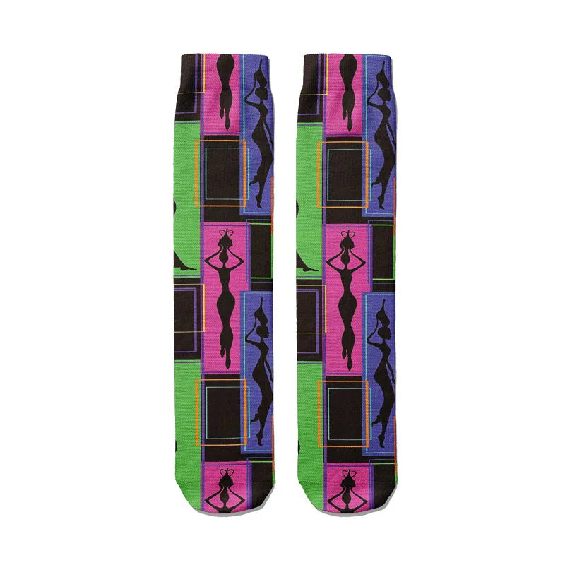 Fashion Women Men 3D Skeleton Skull Socks Streetwear Harajuku Qme style2
