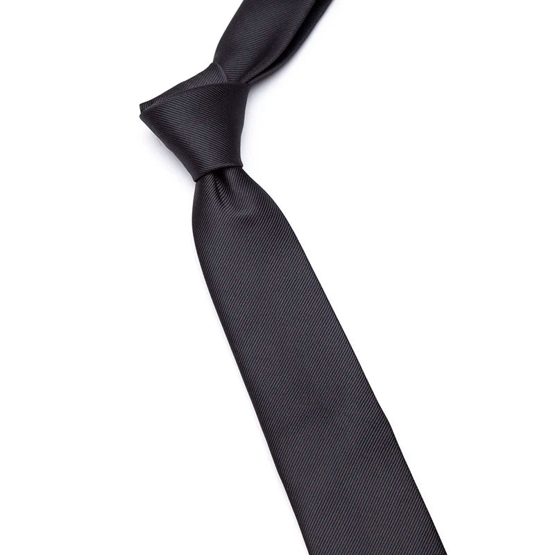 New Mens Tie 8cm 7cm 6cm Classic Black Slim Ties for Men Accessories Neckties Wedding Party Formal Dress Casual Solid Gifts Tie Qme