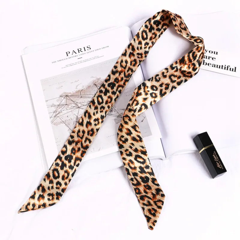 Print Flower Small Scarf Women Handle Bag Ribbons Fashion Head Long Qme SJ-S39