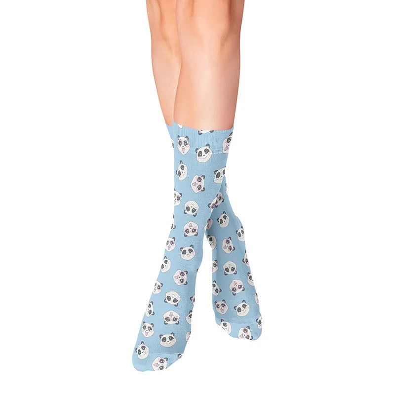 Creative Korean Cartoons Cute Panda Women's Socks Casual Cotton Funny Qme